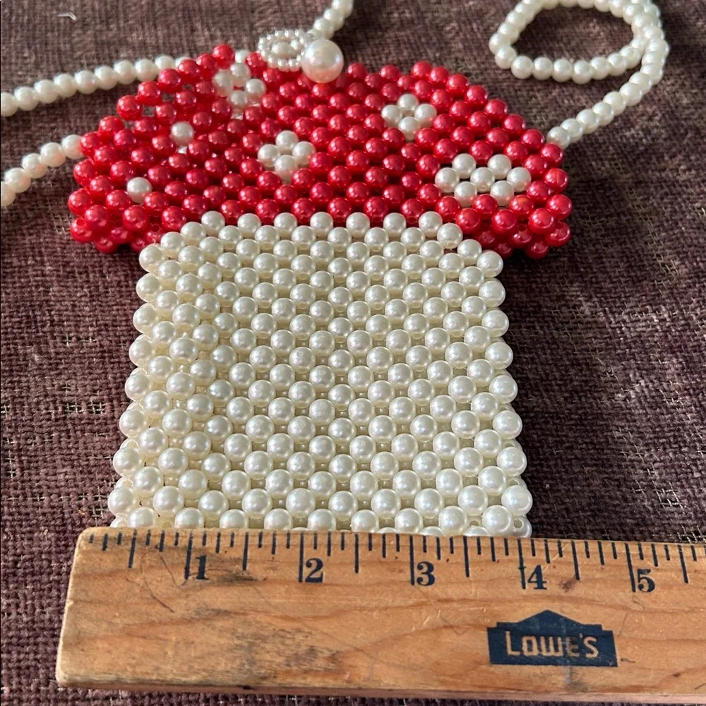 Beaded Mushroom Pendant Necklace
